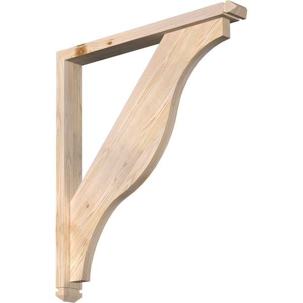 Ekena Millwork Funston Arts and Crafts Smooth Bracket w/ Offset Brace, Douglas Fir, 3 1/2"W x 30"D x 34"H BKT0402X30X34FST03SDF - main